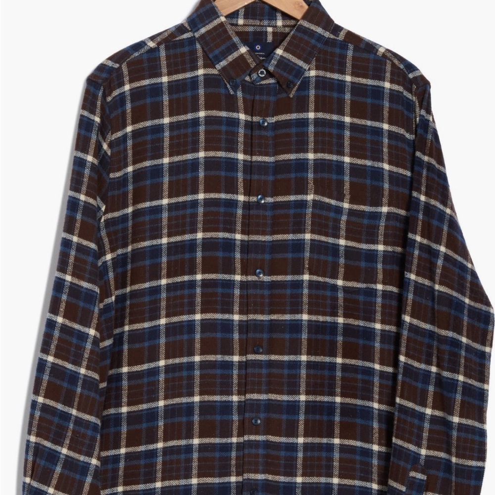 Ben Sherman Brown and Blue Checkered Shirt